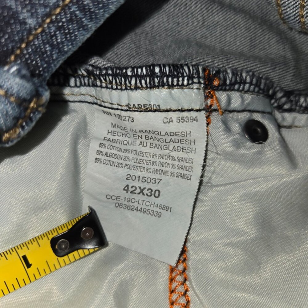 Lee Extreme Motion Jeans Men's 42x30 Denim Blue Regular Fit Straight Leg - Picture 4 of 9